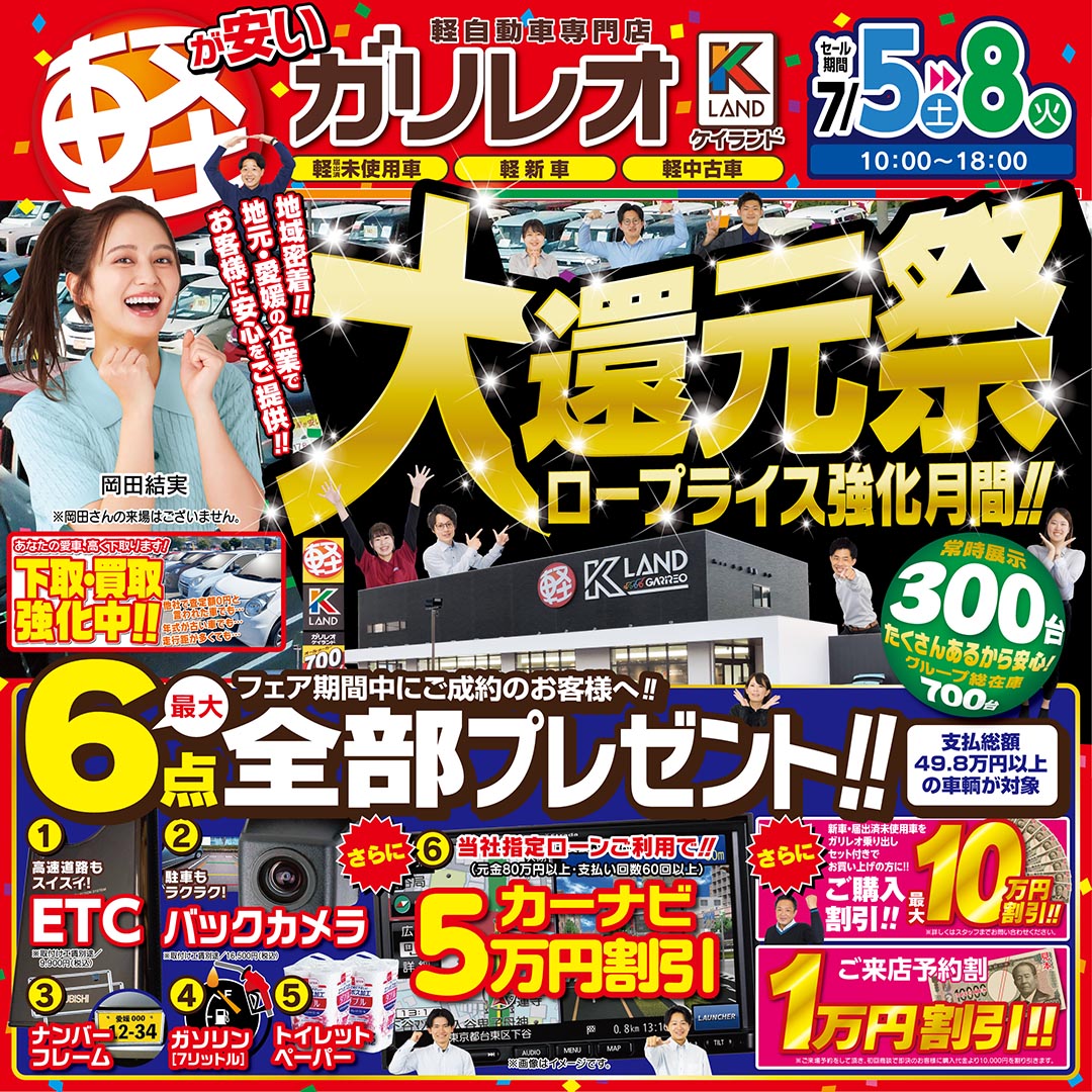 軽が安いガリレオ　大還元祭！