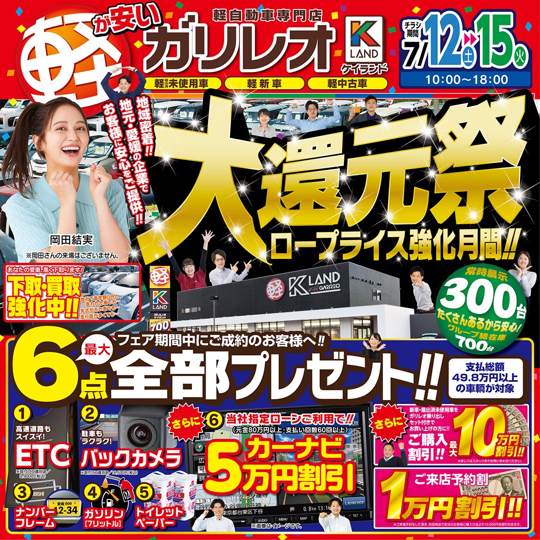 軽が安いガリレオ　大還元祭！